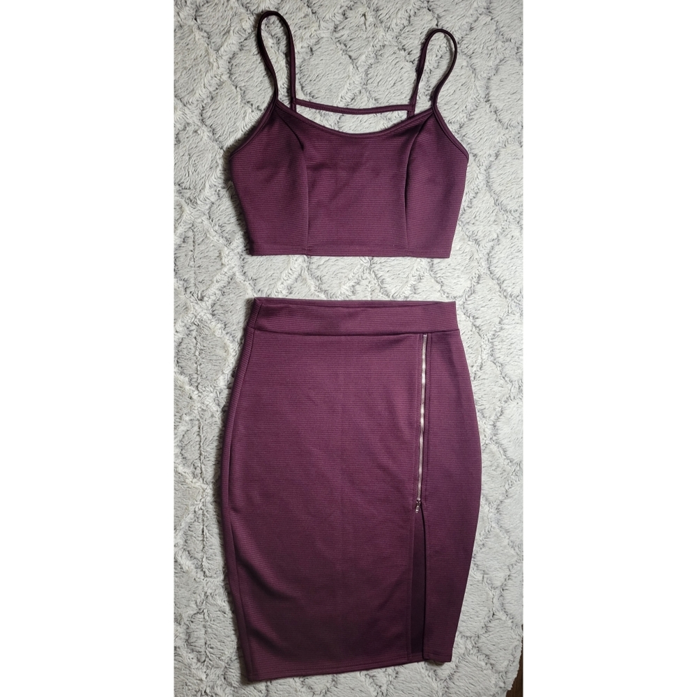 Plum two piece set size small